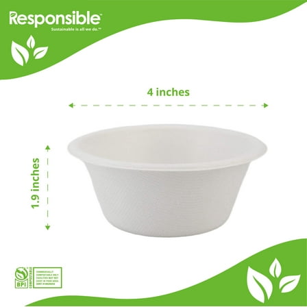 8 oz Classic Bowls | Tree-Less™ Compostable Molded Fiber