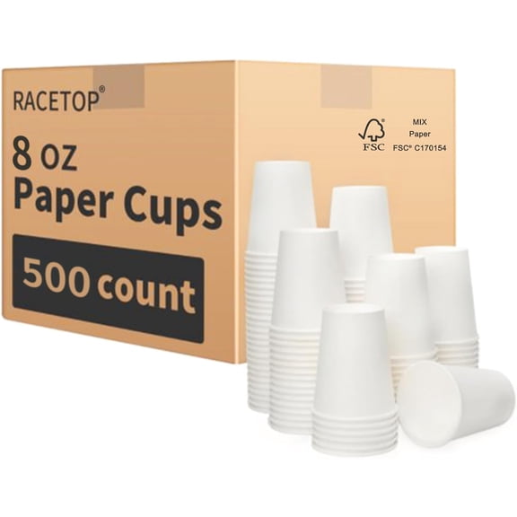 8 oz Disposable Coffee Cups [500 pack], Hot Coffee Cups 8 oz, Ideal for Office, Home, Party(500 pack)
