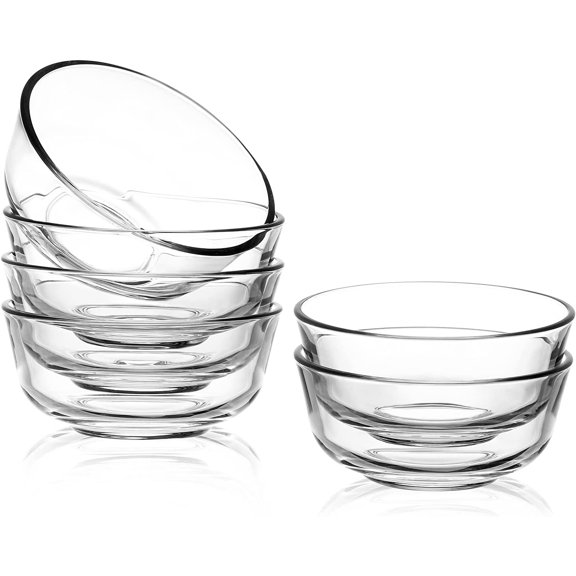 8 oz Glass Bowls Set(6 pack),Small for Kitchen,Dessert for Ice Cream,Snack , Side Dishes, Serving for Dipping, Prep
