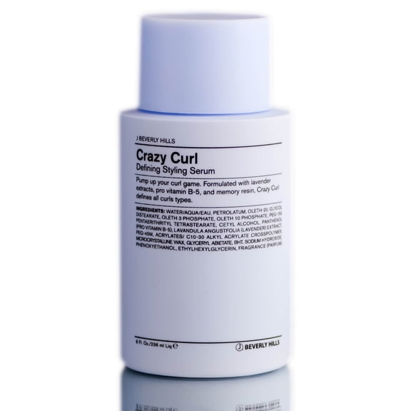 8 oz , J Beverly Hills Crazy Curl - defining styling serum Hair - Pack of 2 w/ SLEEKSHOP Teasing Comb