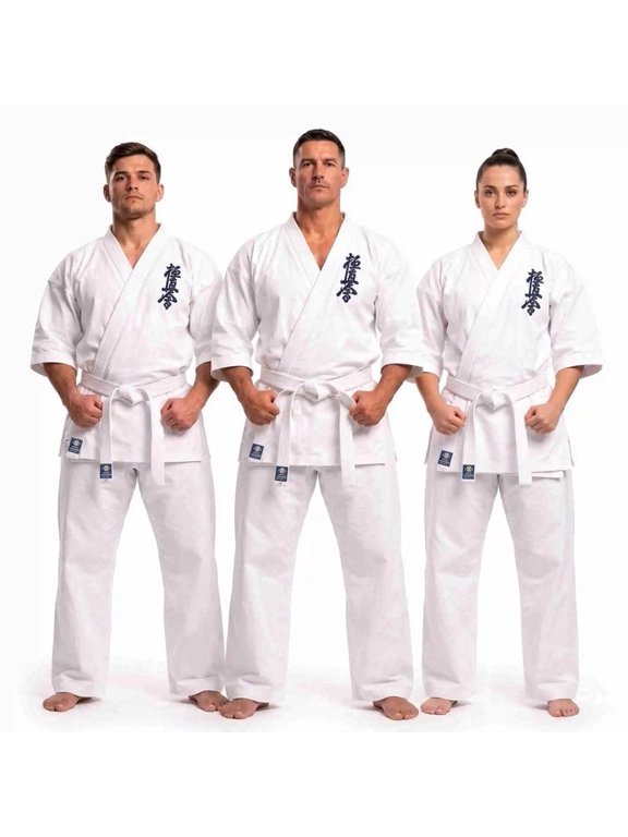 8 oz Kyokushin Karate Uniform Kids Gi & Adult Martial Arts Uniform Unisex Karate Gi White Color Size 02, Bleached 55% Polyester/45% Cotton