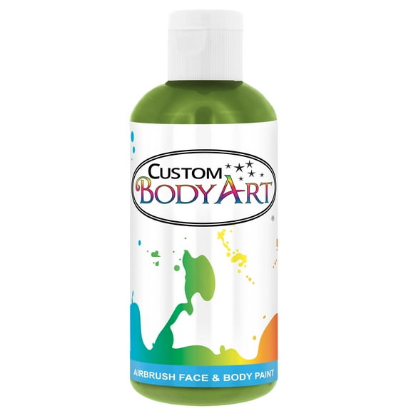 8 oz LIME GREEN Custom Body Art Water-Based Airbrush Face and Body Paint Make-Up