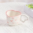 thumbnail image 1 of 8 oz Large Heart Mug with Gold Heart – Romantic Stoneware Coffee Cup,240ml Holiday Drinkware,Valentine's Day,Birthday Gifts for Couples,Her,Boyfriend,Girlfriend (Pink), 1 of 8