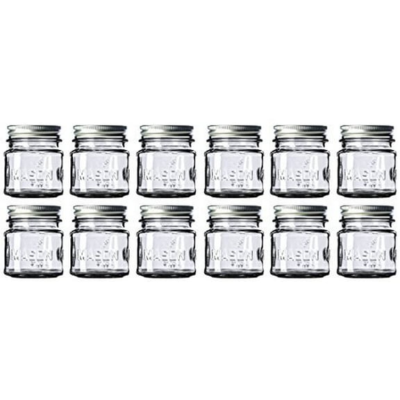 8 oz Mason Jars with 1 piece lids 12-Count Food-Grade Safe, Versatile