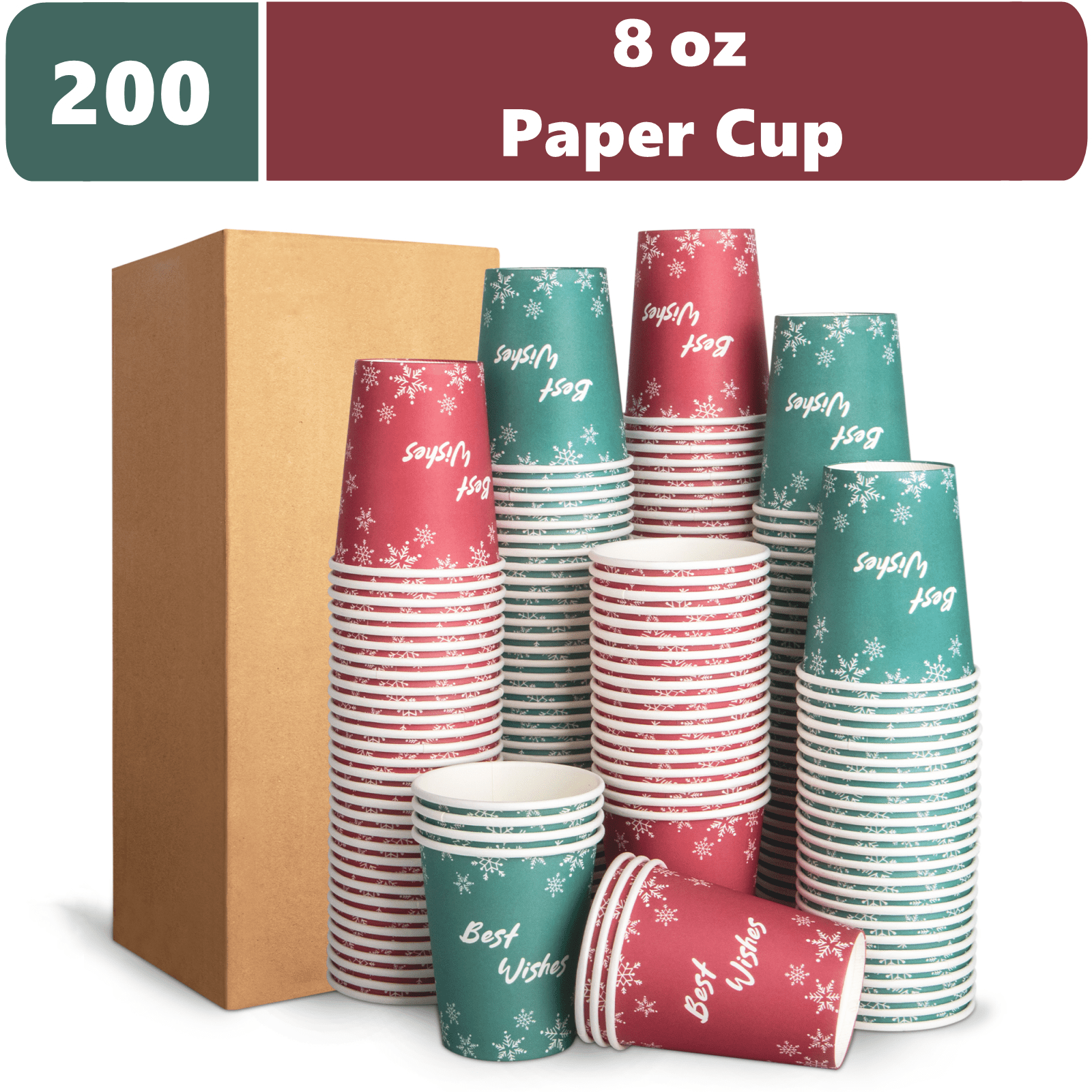 Treamon Paper Hot Cups Disposable Cups, 8 oz 200 C