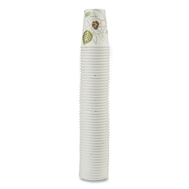 Pathways Paper Hot Cups, 8 oz, White/Green, 50/Pack Pathways Paper Hot Cups, 8 oz, White/Green, 50/Pack