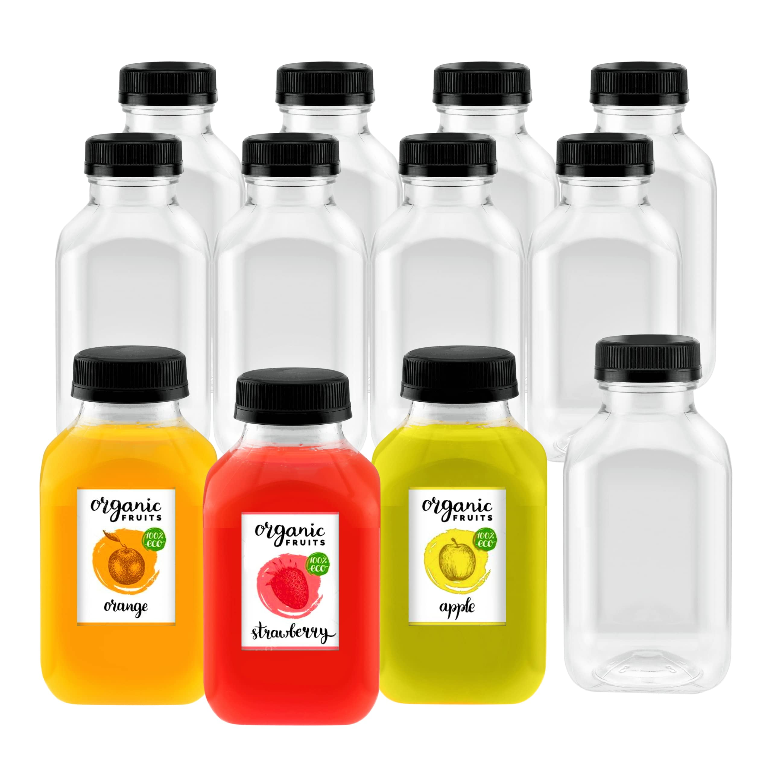 8 oz Plastic Bottles With Lids Clear Water Bottles BPA Free