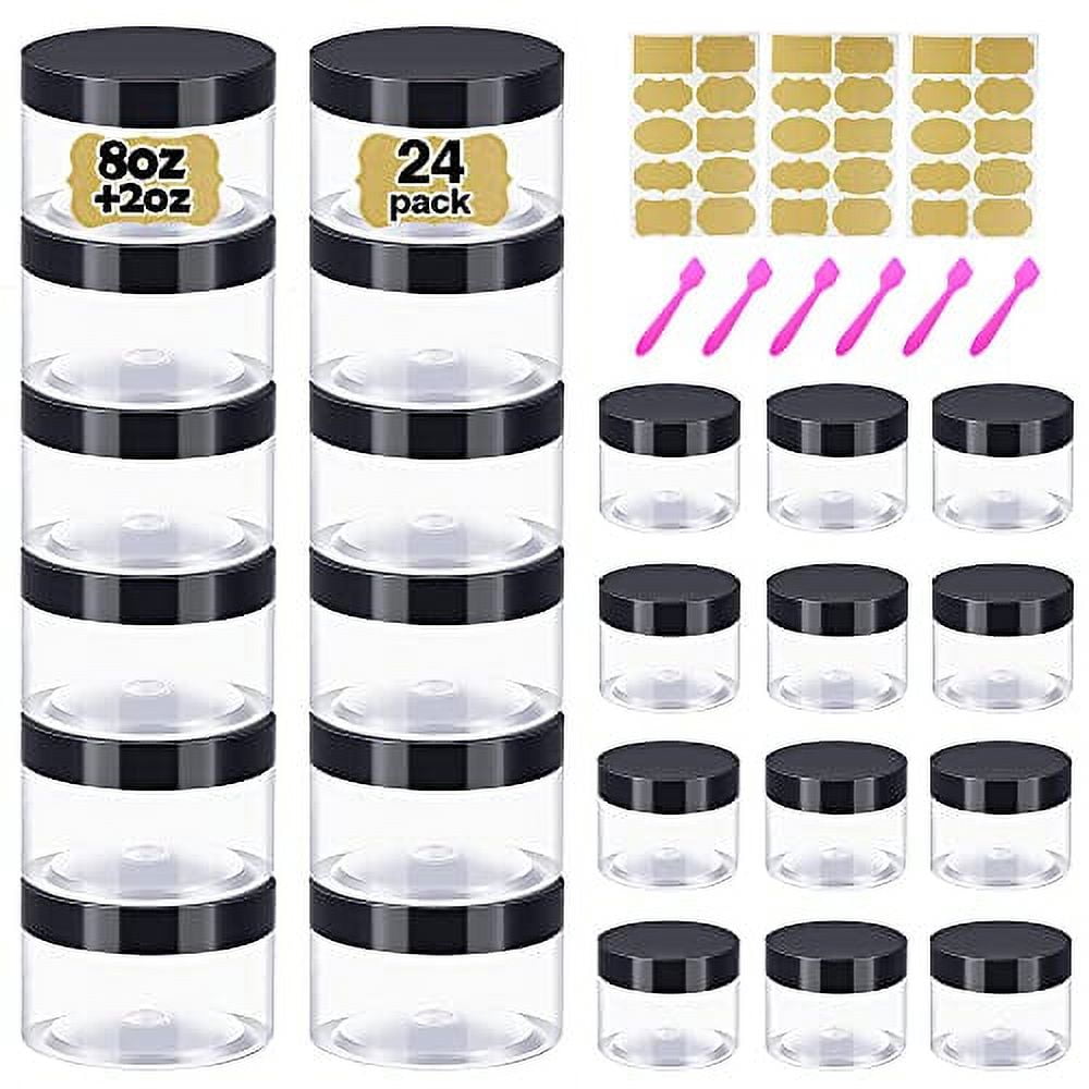 8 oz Plastic Containers with Lids + 2oz Small Containers with Lids (Set