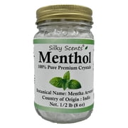 8 oz Premium Menthol Crystals 100% Pure Organic and Natural in Glass Jar