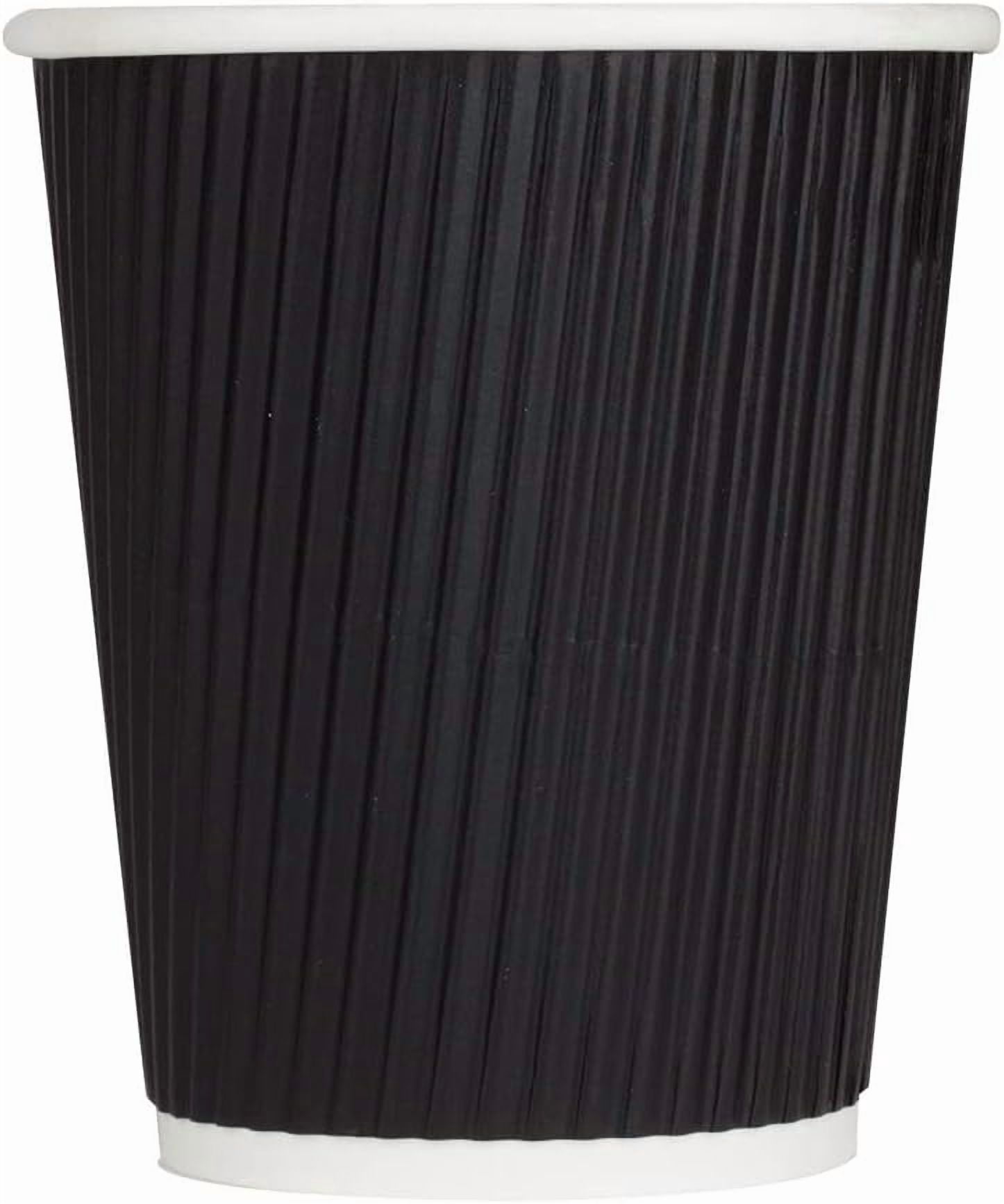8 oz Ripple Insulated Coffee Cup [500 Count] Black Disposable Paper Hot ...