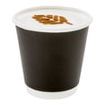thumbnail image 1 of 8 oz Round Black Paper Coffee Cup - Double Wall - 3 1/2" x 3 1/2" x 3 1/4" - 500 count box, 1 of 3