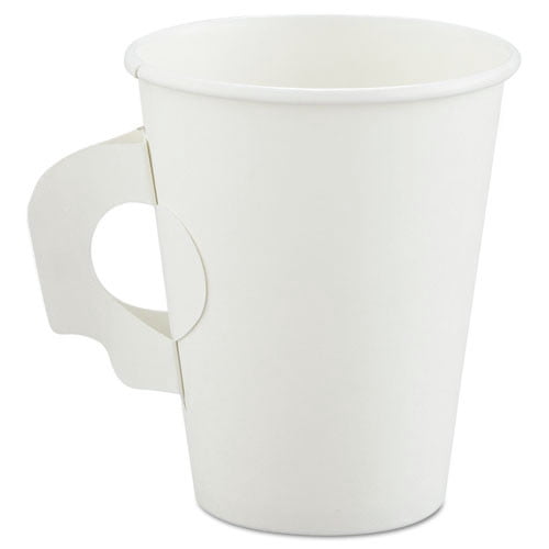 8 oz. SingleSided Poly Paper Hot Cups with Handles White (1000