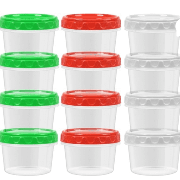 8 oz Small Freezer Containers with Lids Stackable Plastic Food Storage Container 1 Cup Meal Prep Bowls Airtight Dishwasher Safe,12-pack