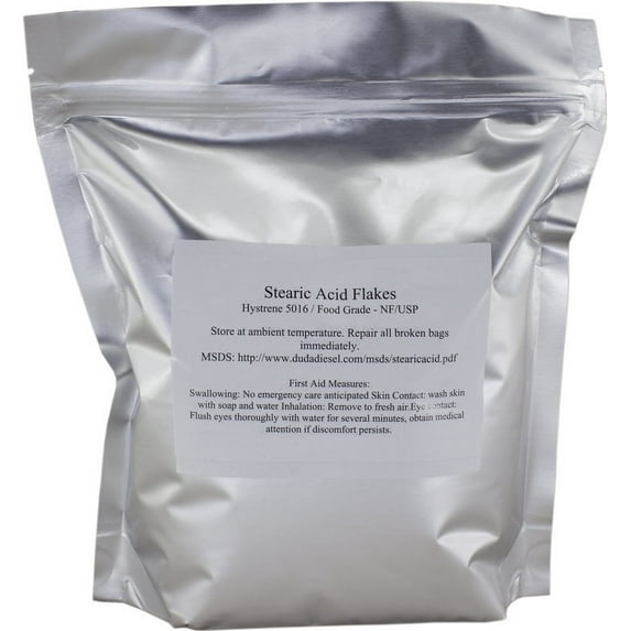 8 oz Stearic Acid Food Grade NF USP Pure White Flakes Hystrene 5016