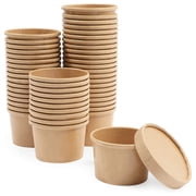 8 oz To Go Soup Containers with Lids, Disposable Paper Bowls (50 Pack)