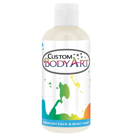 8 oz WHITE Custom Body Art Water-Based Airbrush Face and Body Paint Make-Up