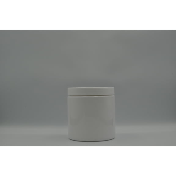 8 oz. White Plastic Jar/ with Lid 3 Pack