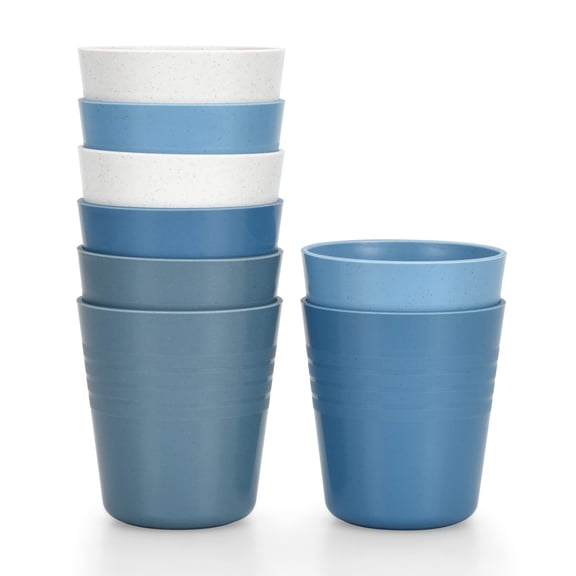 8 oz small tumbler cup, unbreakable water cup microwave and dishwasher safe BPA-free reusable small cup for water, milk, juice, soda, etc.-a set of 8