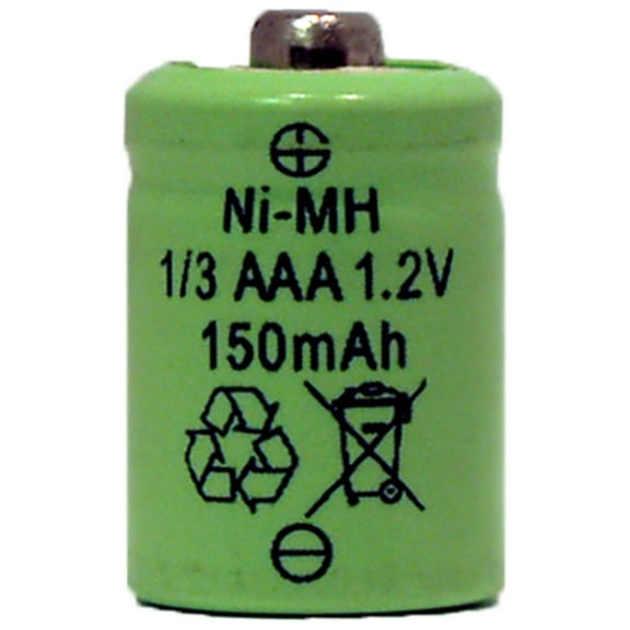 8-pack 1/3 AAA 150 mAh Button Top NiMH Battery (For Solar Lights)
