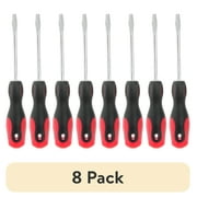 (8 pack) 1/4 x 4 inch Slotted Screwdriver with Comfort Grip Handle TS60209Z