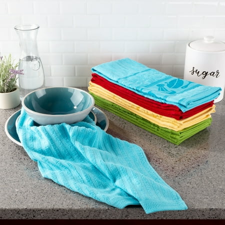 8 pack 100% Cotton Kitchen Towels with Icon Design Pattern by Somerset Home 16”x28"