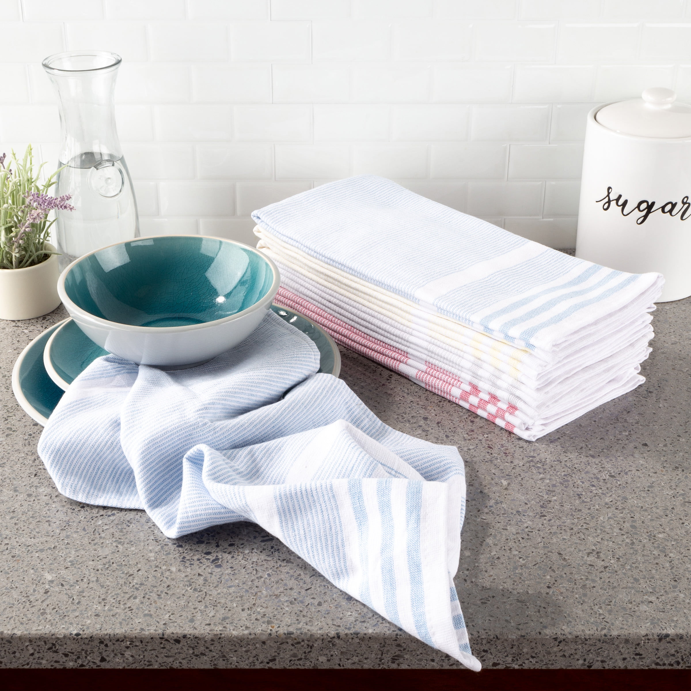 Farmhouse Vintage Kitchen Dish Towel 6 Pack, Dish Cloths, Bar Towels, Tea  Towel and Cleaning Towel, Highly Absorbent and Quick Dry Kitchen Towels  with