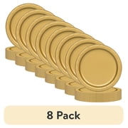 (8 pack) 24CT 7IN Gold Dessert Paper Plates by Way To Celebrate