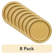 (8 pack) Disposable Paper Plates, 7", Gold, 24 Count, by Way To Celebrate