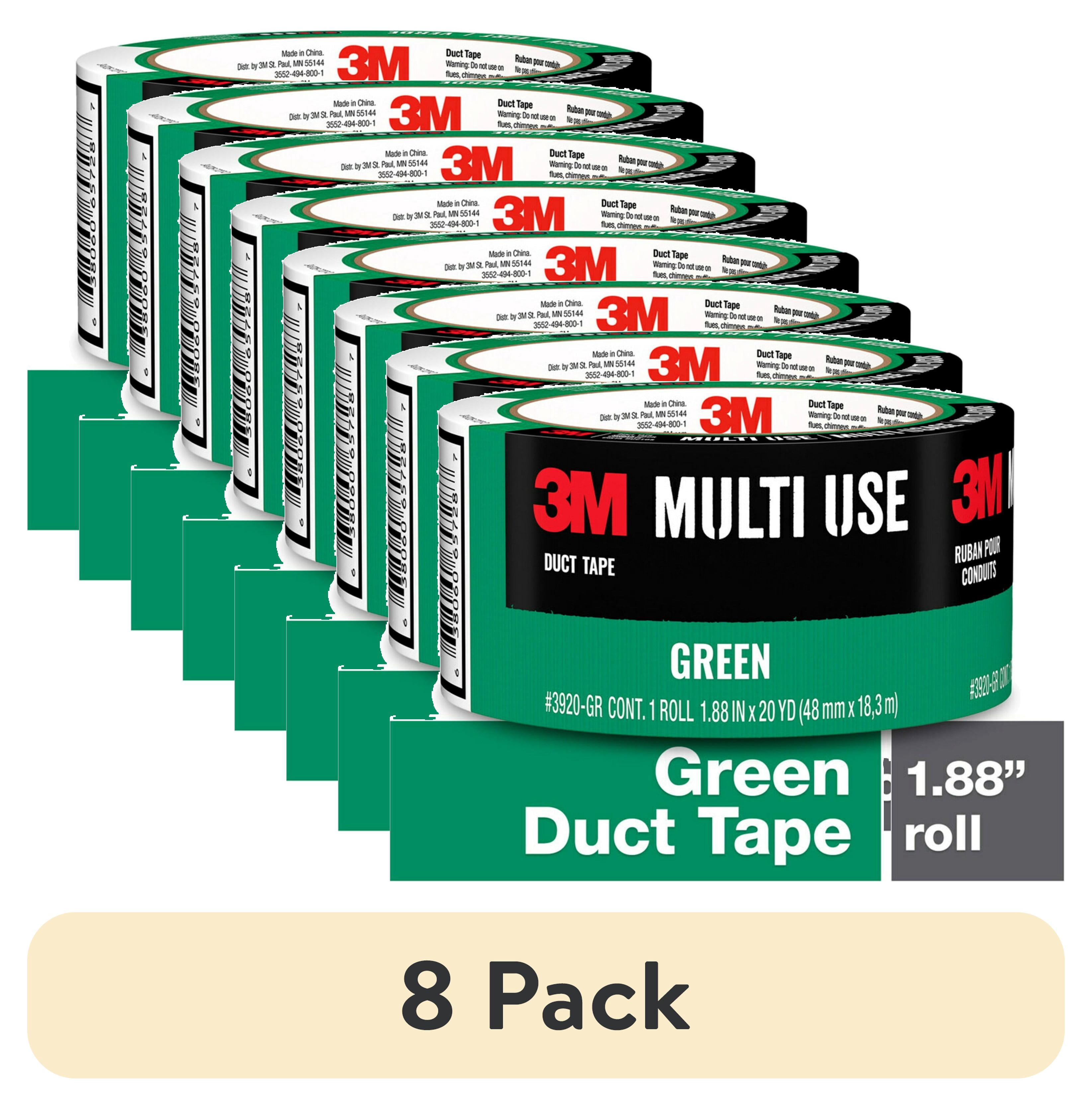(8 pack) 3M Duct Tape, Green, Multi Use, 1.88 in x 20 yd, 1 Roll