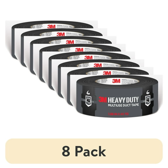 (8 pack) 3M Heavy Duty Black Duct Tape, 1.88 in. x 45 yd., 1 Roll