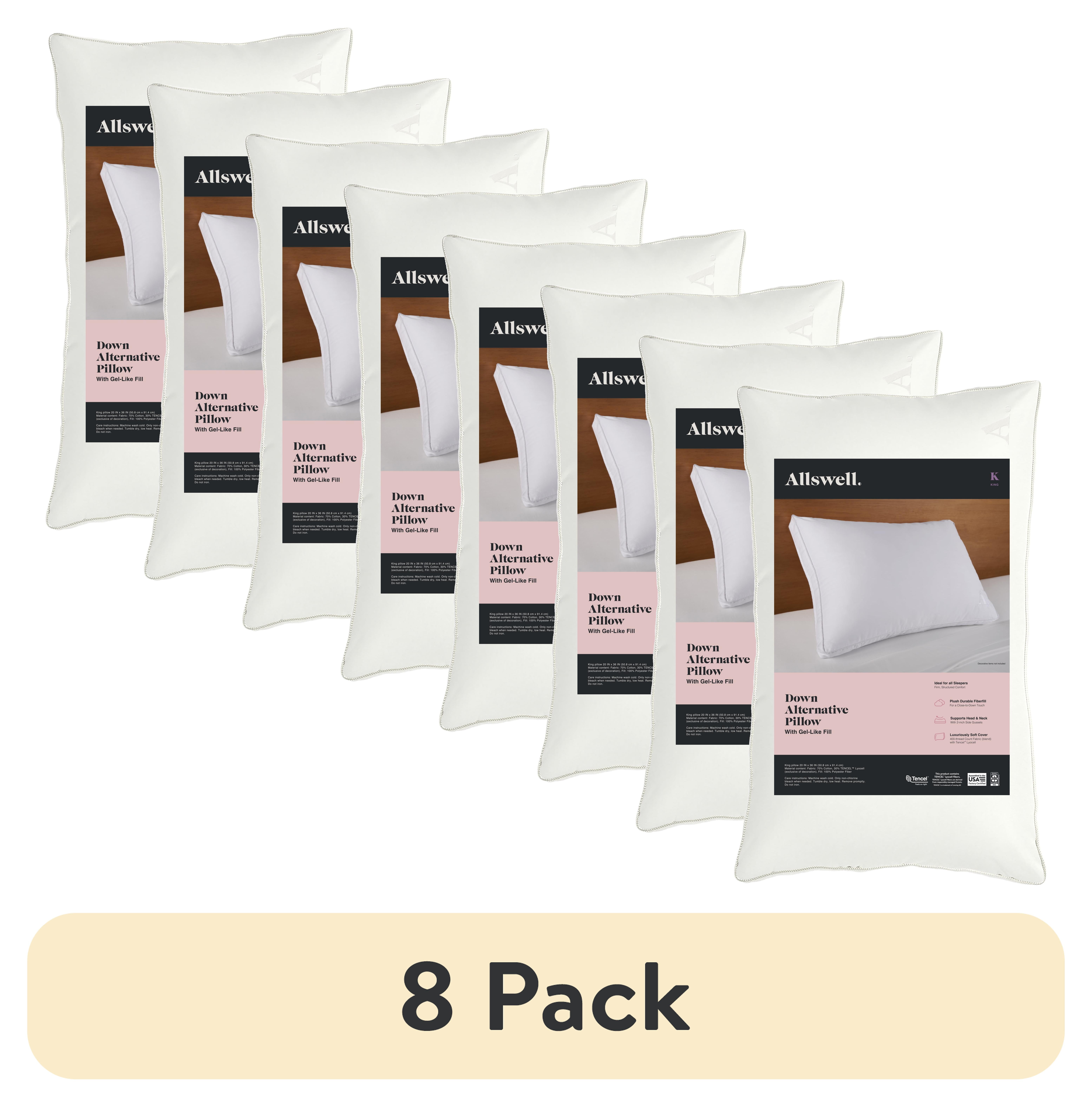 (8 pack) Allswell Down Alternative Bed Pillows, King - Firm, All Positions
