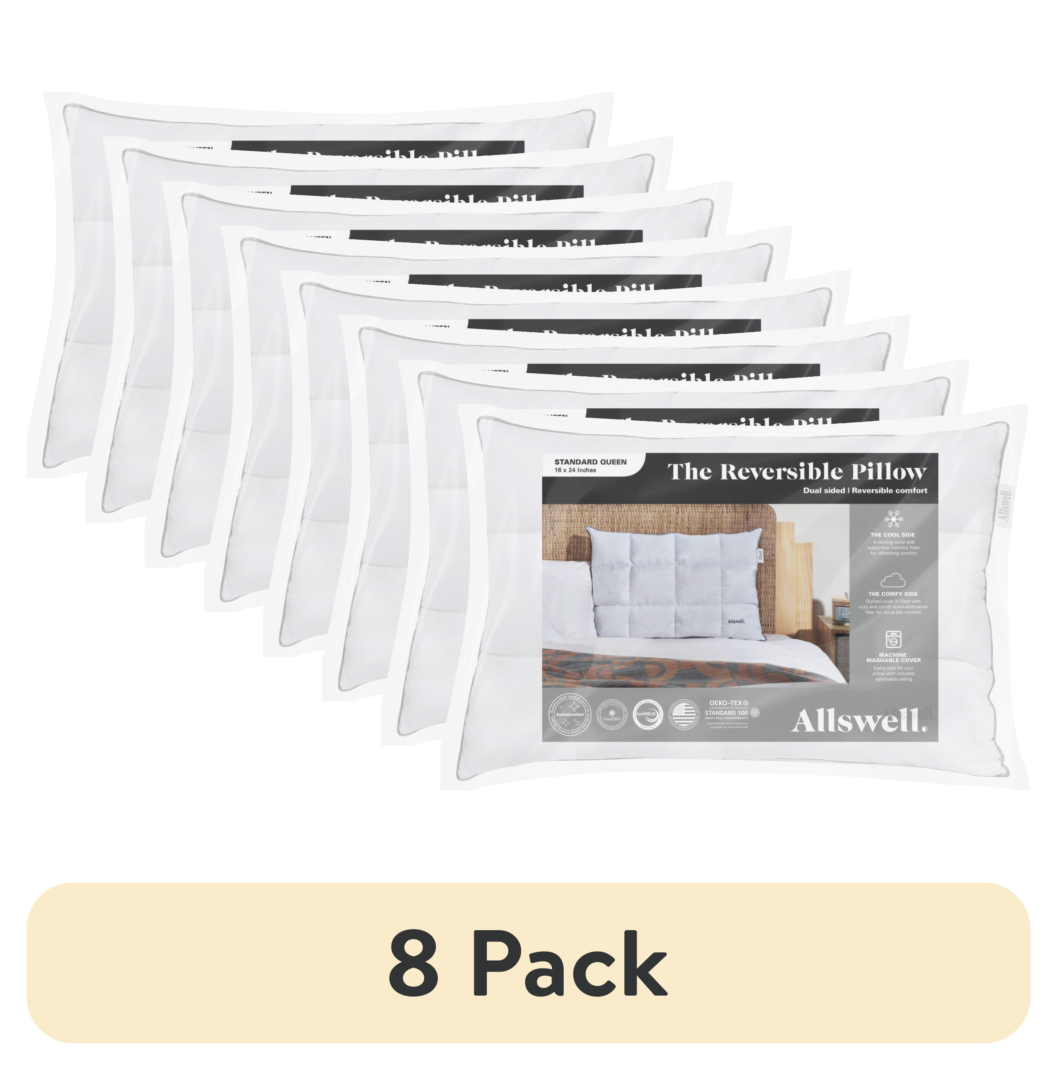 (8 pack) Allswell Reversible Memory Foam Pillow with Cooling & Plush Comfort Options