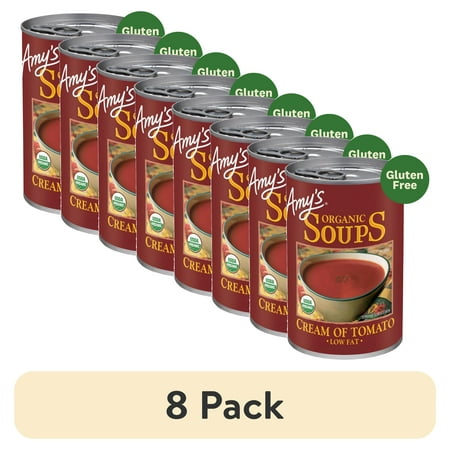 (8 pack) Amy’s Soup, Organic Chunky Tomato Bisque Soup, Gluten Free, Made With Organic Tomatoes, Canned Soup, 14.5 Oz