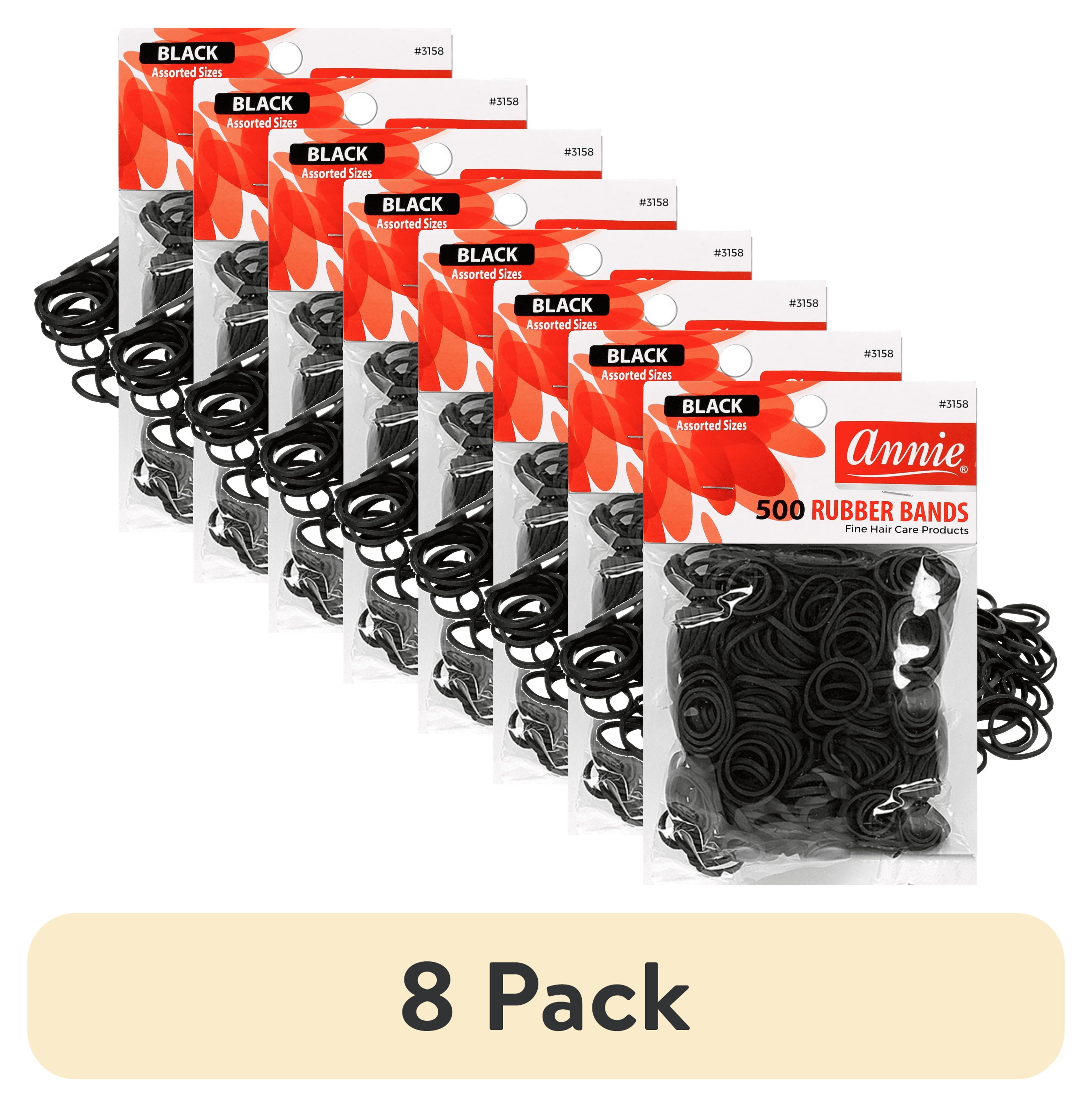 8 pack) Annie Rubber Bands Assorted Sizes, 500 Piece Hair Ties