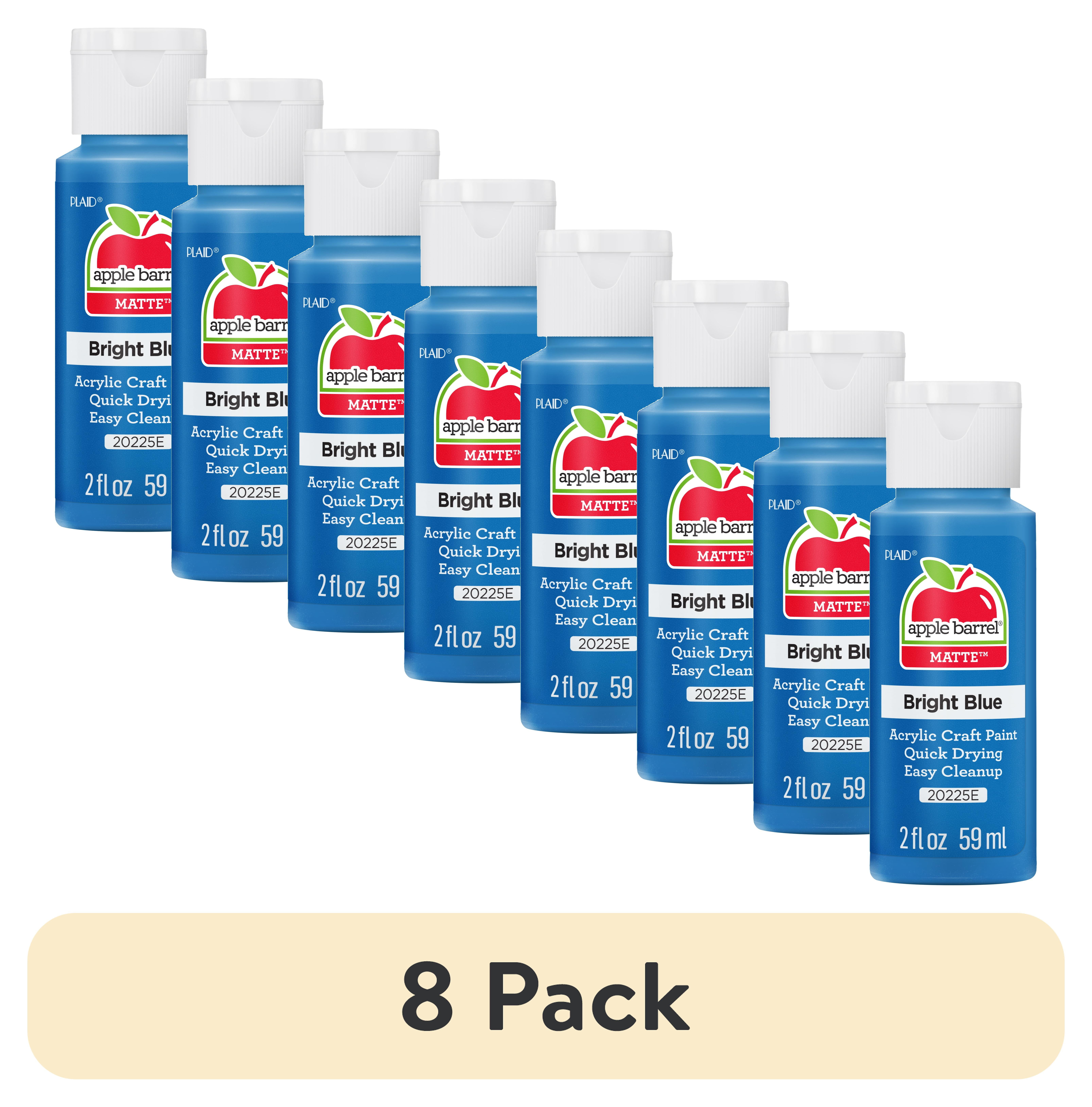 (8 pack) Apple Barrel Acrylic Craft Paint, Matte Finish, Bright Blue, 2 fl oz