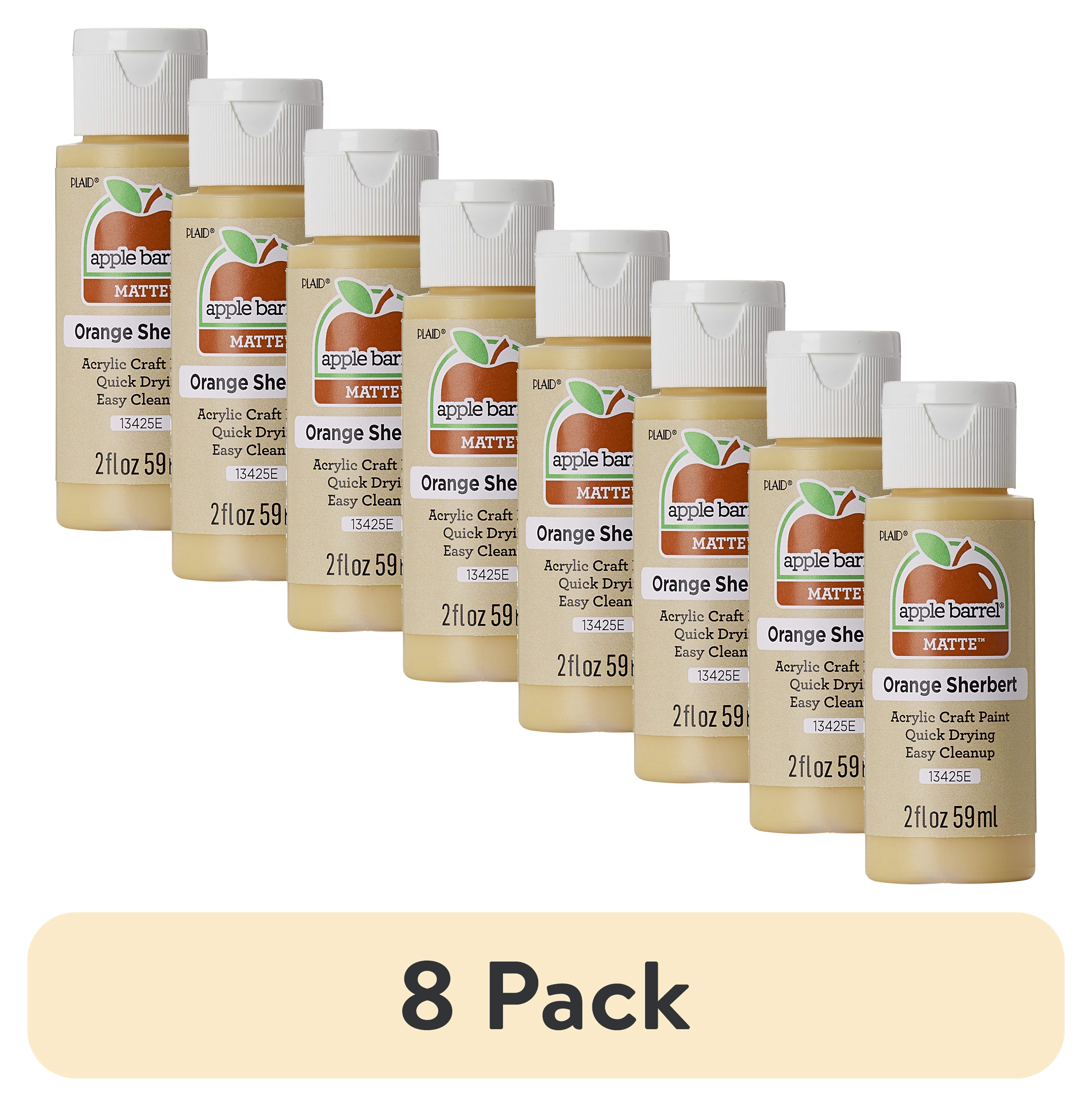 (8 pack) Apple Barrel Acrylic Craft Paint, Matte Finish, Orange Sherbert, 2 fl oz