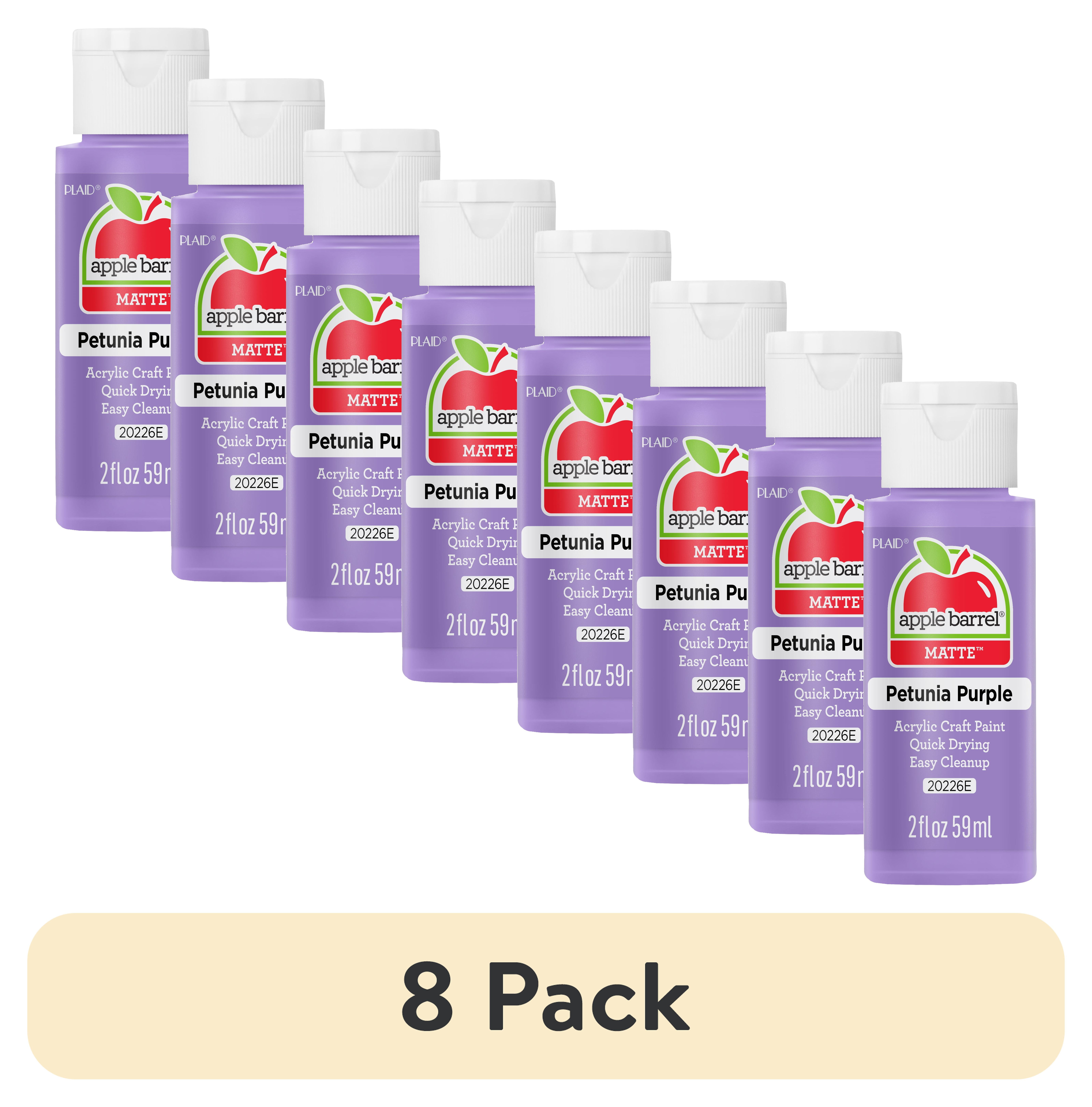 (8 pack) Apple Barrel Acrylic Craft Paint, Matte Finish, Petunia Purple, 2 fl oz