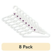 (8 pack) Parent’s Choice Infant & Toddler Hangers, White, 10 Count