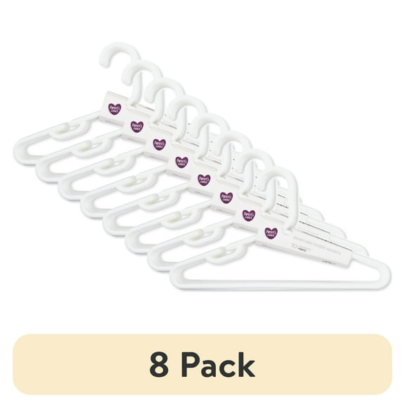 (8 pack) Parent’s Choice Infant & Toddler Hangers, White, 10 Count