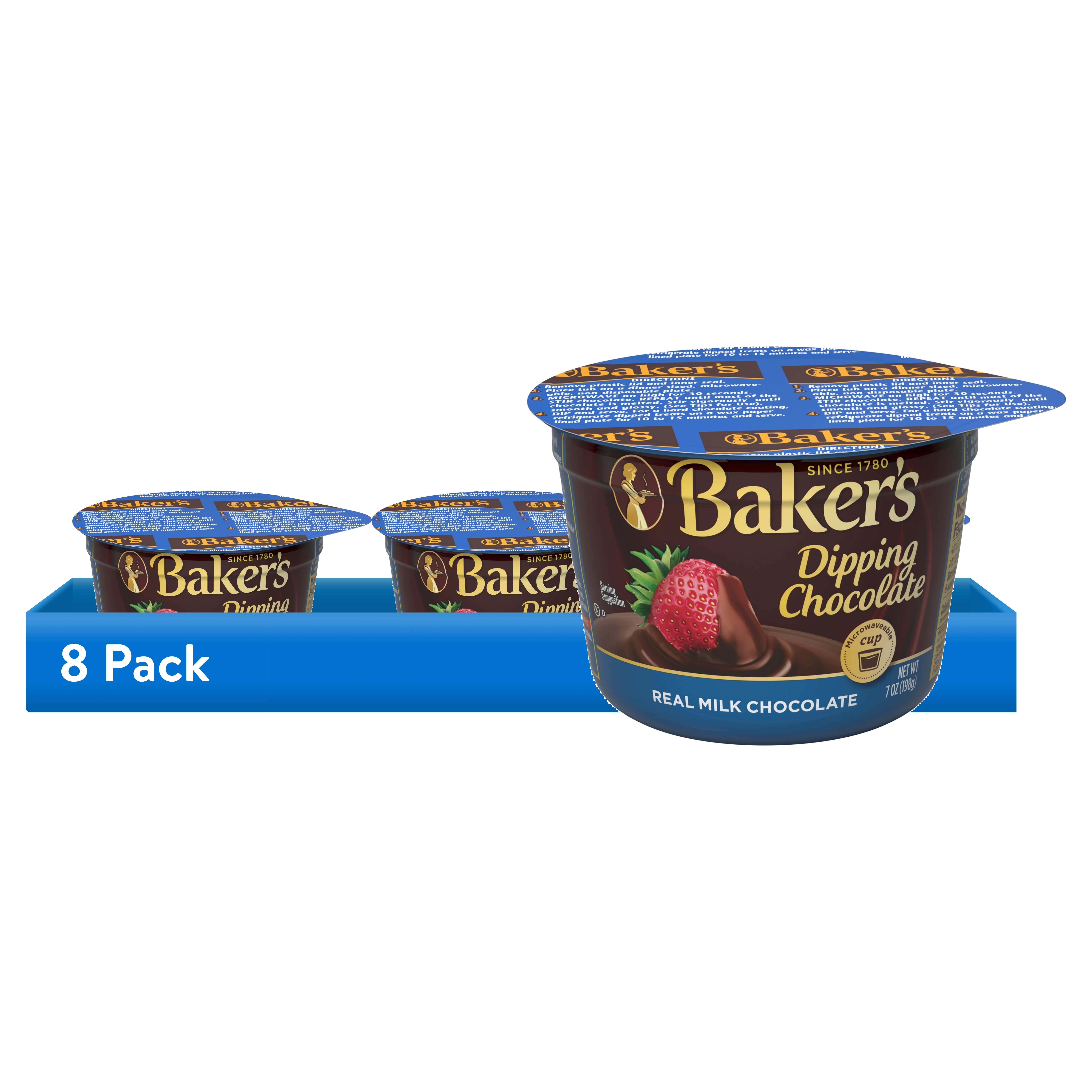 (8 pack) Baker's Real Milk Dipping Chocolate, 7 oz Cup