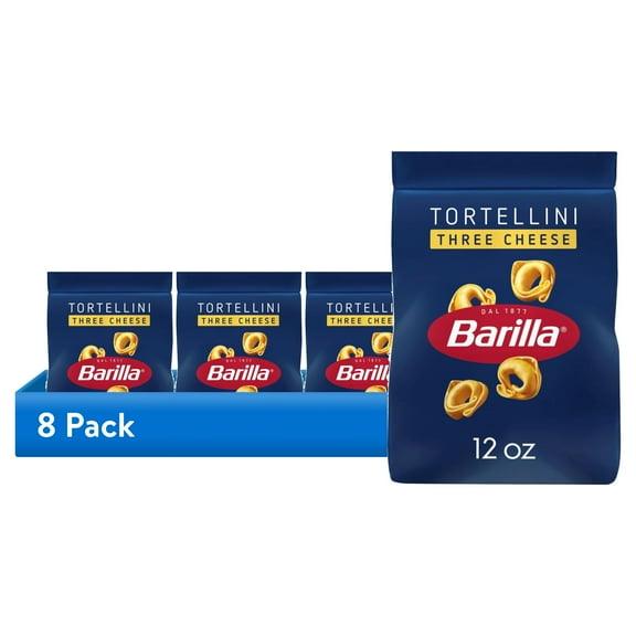 (8 pack) Barilla Classic Non-GMO, Filled Three Cheese Tortellini Pasta, 12 oz