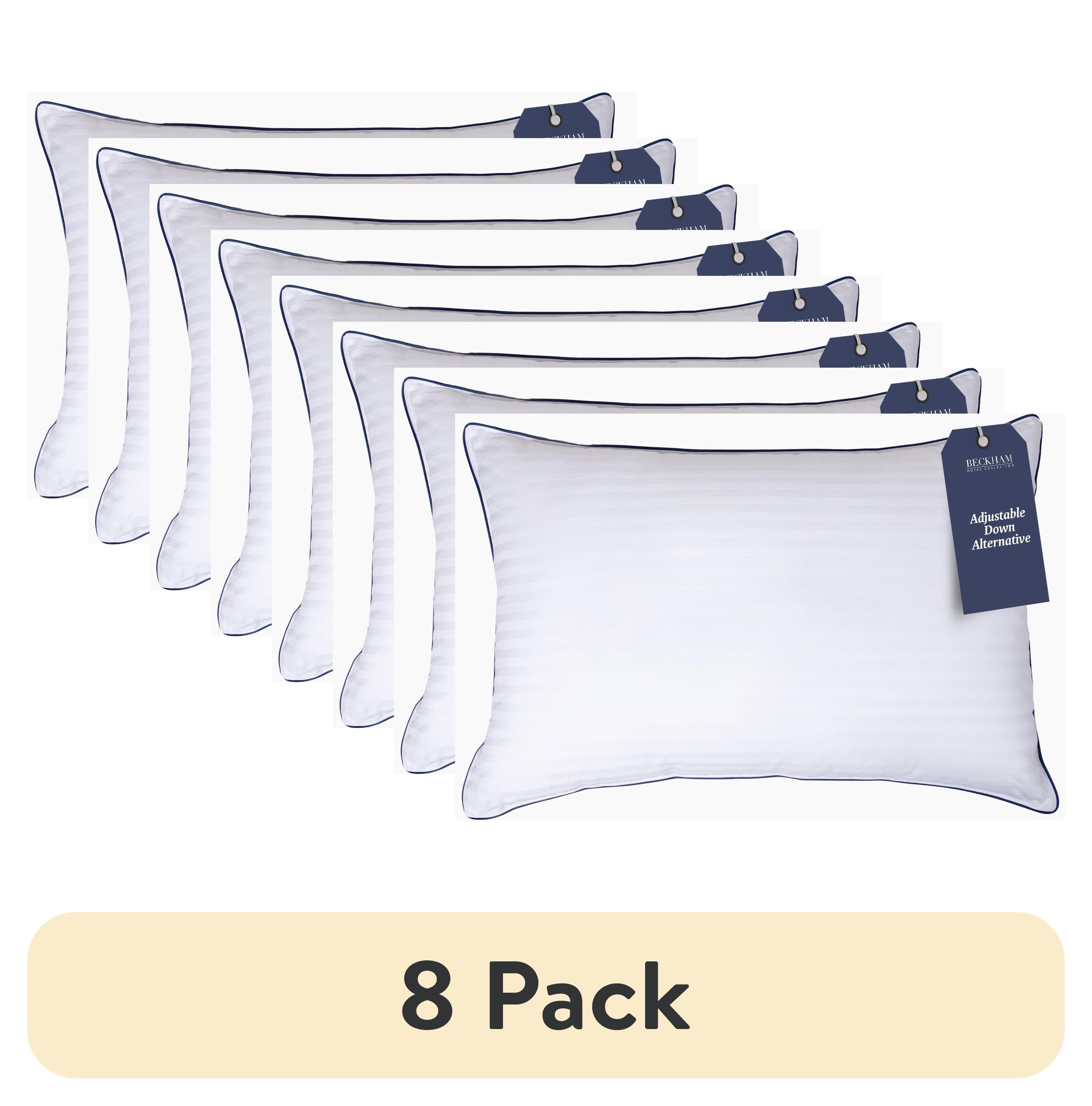 (8 pack) Beckham Hotel Collection Customizable Down Alternative Queen Pillow 1 Pack, Adult