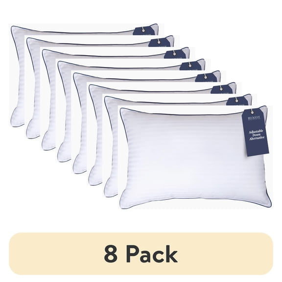 (8 pack) Beckham Hotel Collection Customizable Down Alternative Queen Pillow 1 Pack, Adult