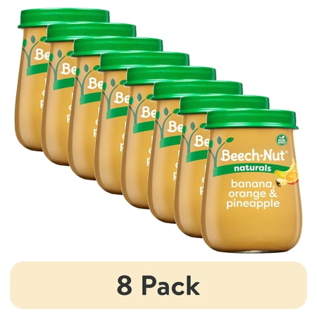 (8 pack) Beech-Nut Naturals Stage 2 Baby Food, Banana Orange & Pineapple, 4 oz Jar