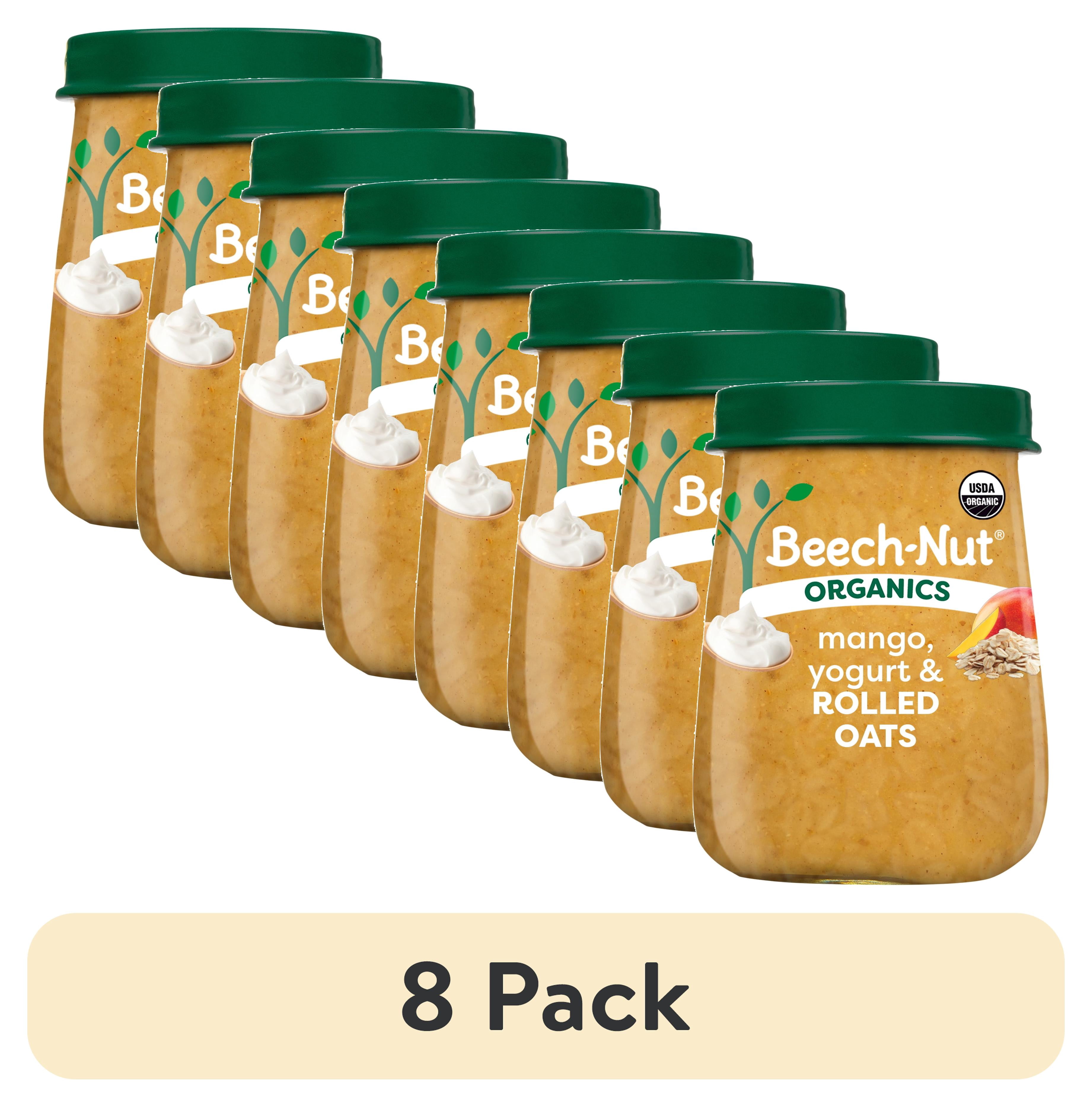 (8 pack) Beech-Nut Organics Stage 3 Organic Baby Food, Mango Yogurt & Oats, 4 oz Jar