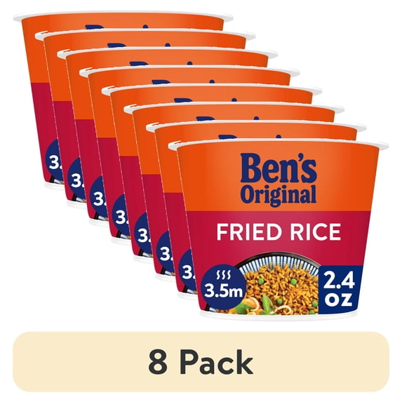 (8 pack) BEN'S ORIGINAL™ Fried Rice Single Serve Cup, Snack or Side, Microwave in 3.5 Minutes, 2.4 oz