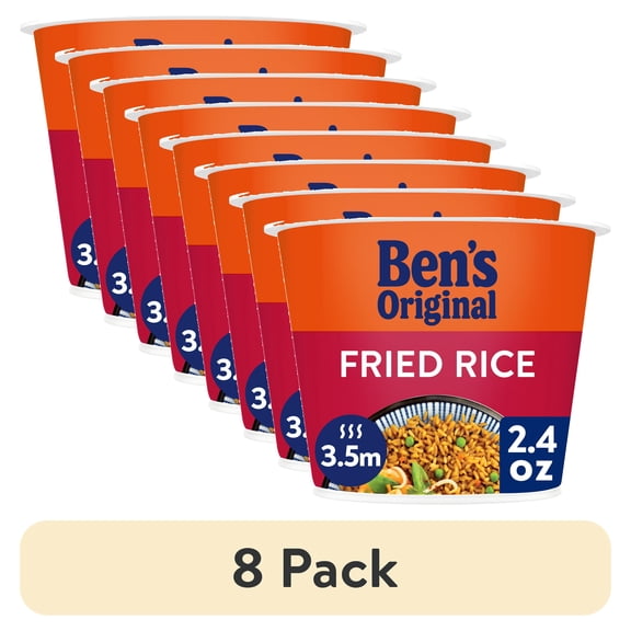 (8 pack) BEN'S ORIGINAL™ Fried Rice Single Serve Cup, Snack or Side, Microwave in 3.5 Minutes, 2.4 oz