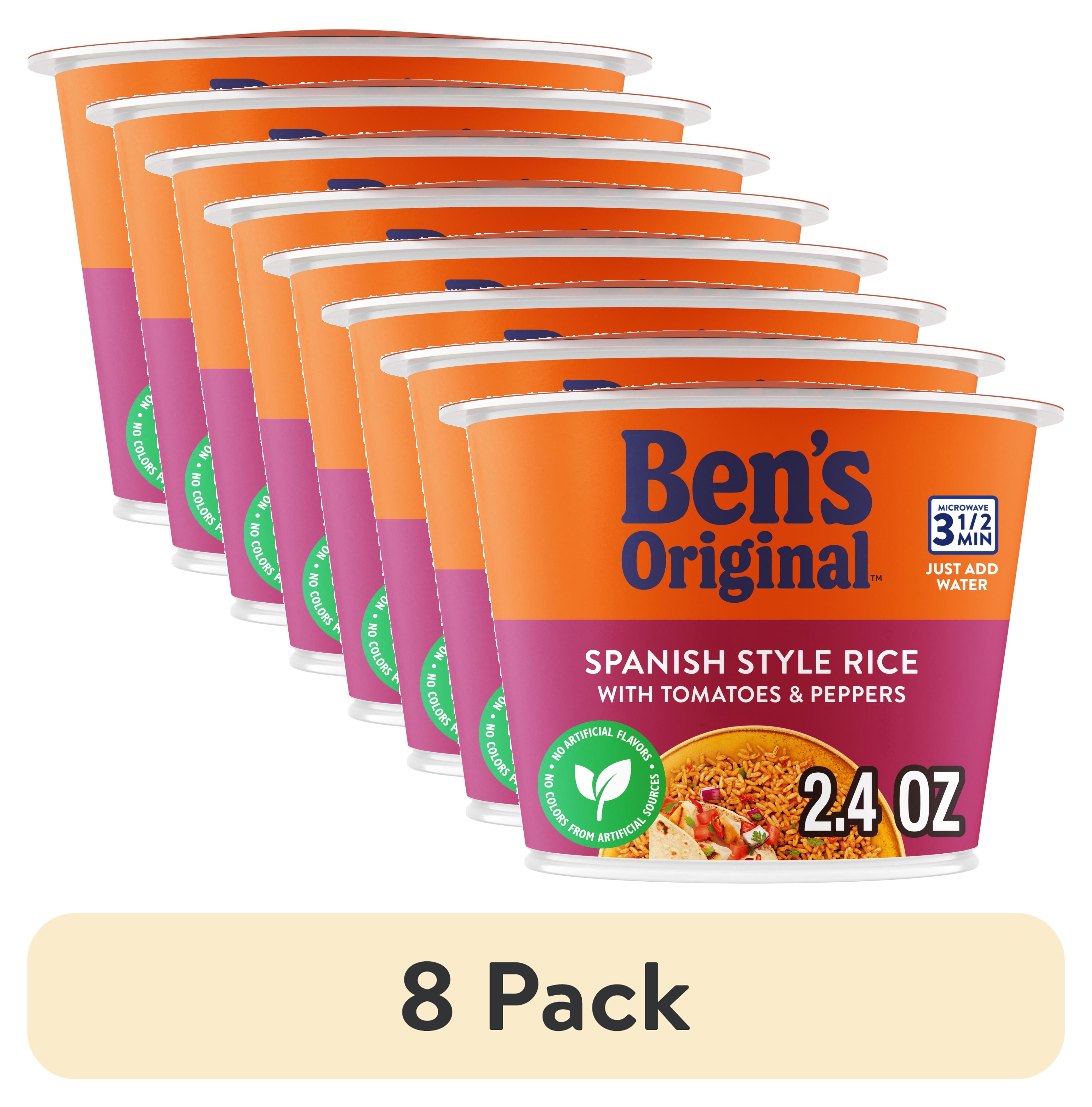(8 pack) BEN'S ORIGINAL™ Spanish Style Rice Single Serve Cup​, Snack or Side, Microwave in 3.5 Minutes, 2.4 oz