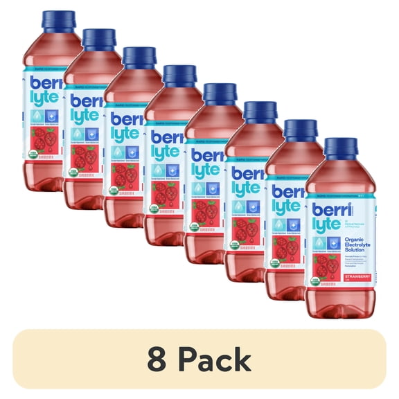 (6 pack) Berri Lyte Organic Electrolyte Hydration Solution Drink, Strawberry, 1 Liter Bottle