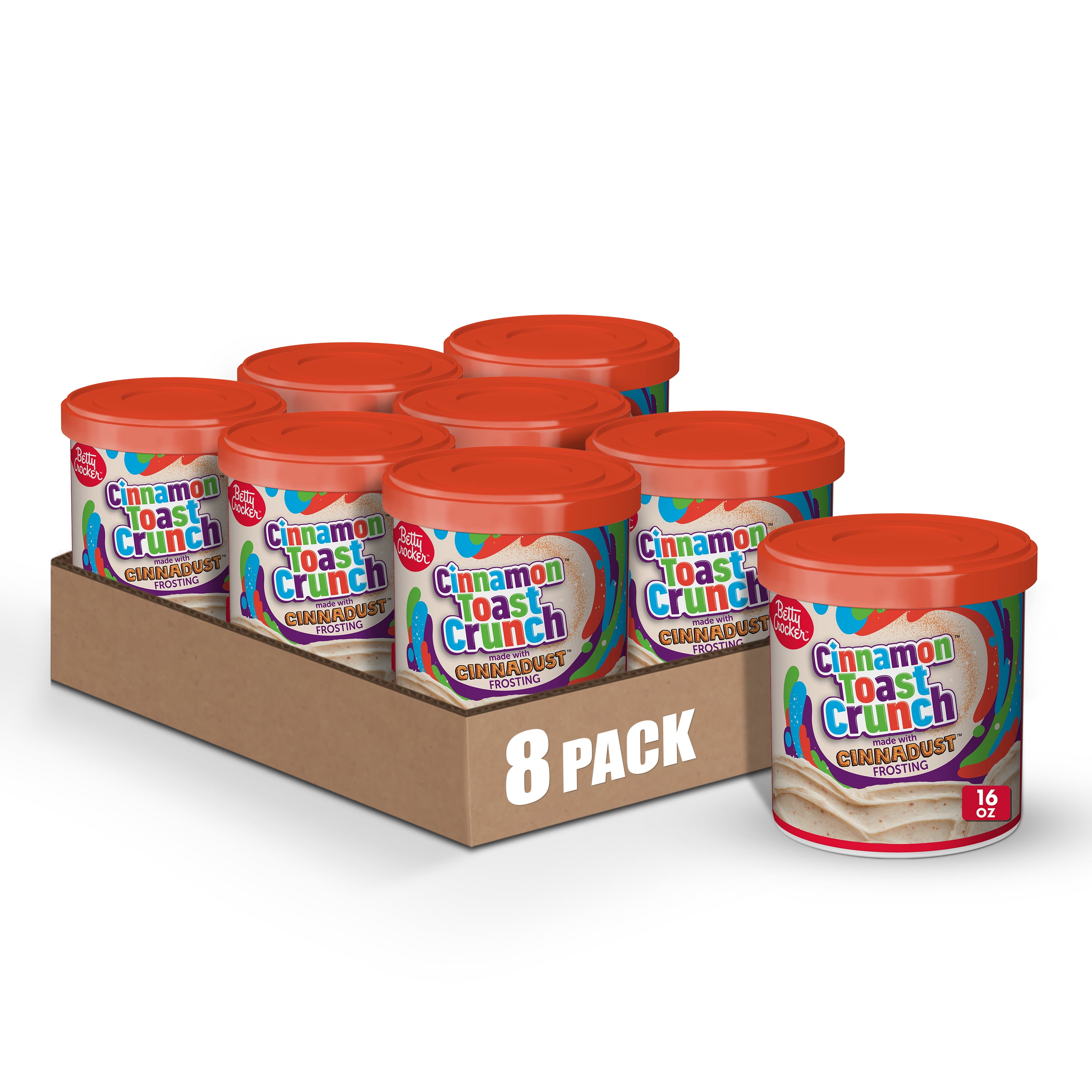 (8 pack) Betty Crocker Cinnamon Toast Crunch Frosting, Made with CINNADUST, 16 oz